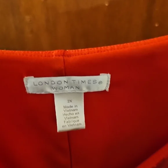 London Times Pink Flutter Sleeve Sundress - Picture 2 of 3